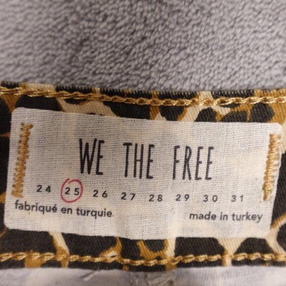 Free People pants high rise skinny crop women's 25 cheetah print - Picture 3 of 13